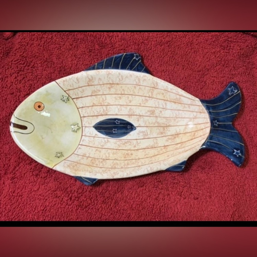 Pure Art Fish Bowl Stars and Stripes by Carol Andres RARE!